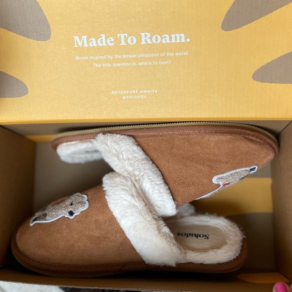 NIB Soludos Llama Cozy Slipper in Tan - Picture 5 of 8